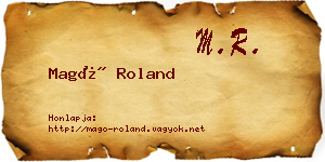 Magó Roland névjegykártya